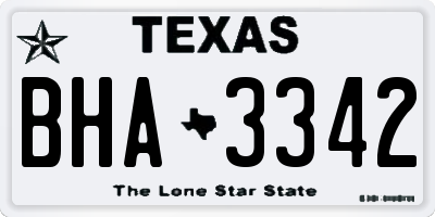 TX license plate BHA3342