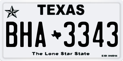 TX license plate BHA3343
