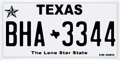 TX license plate BHA3344