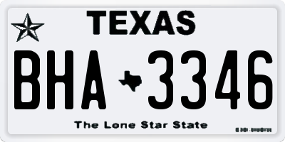 TX license plate BHA3346