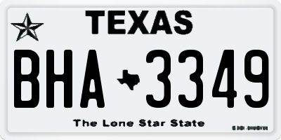 TX license plate BHA3349