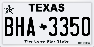 TX license plate BHA3350