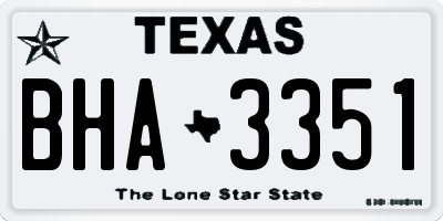TX license plate BHA3351