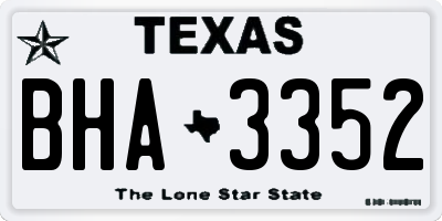 TX license plate BHA3352