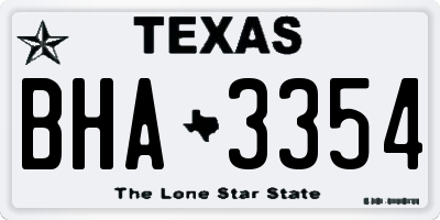 TX license plate BHA3354