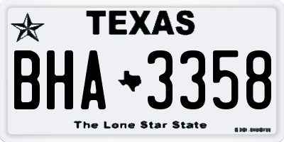 TX license plate BHA3358