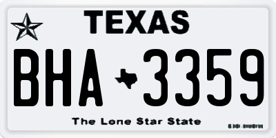 TX license plate BHA3359