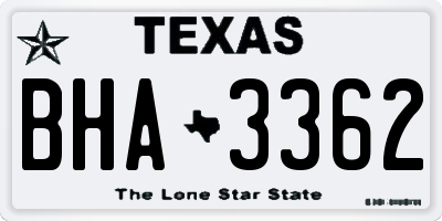 TX license plate BHA3362