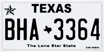 TX license plate BHA3364