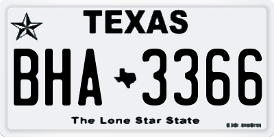 TX license plate BHA3366
