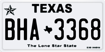 TX license plate BHA3368