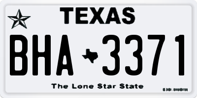 TX license plate BHA3371
