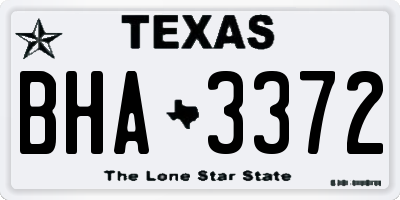 TX license plate BHA3372