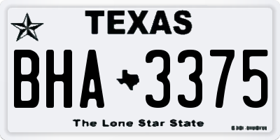 TX license plate BHA3375