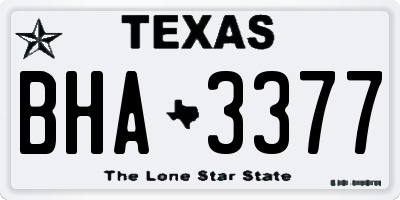 TX license plate BHA3377