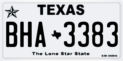 TX license plate BHA3383