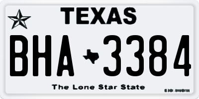 TX license plate BHA3384