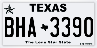 TX license plate BHA3390