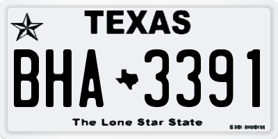 TX license plate BHA3391