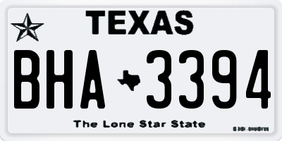 TX license plate BHA3394