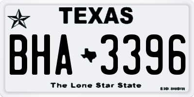TX license plate BHA3396