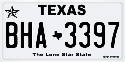 TX license plate BHA3397