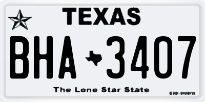 TX license plate BHA3407