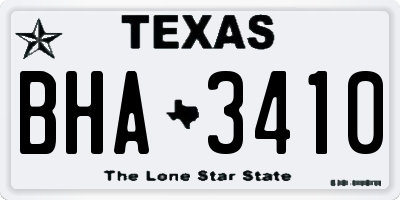 TX license plate BHA3410