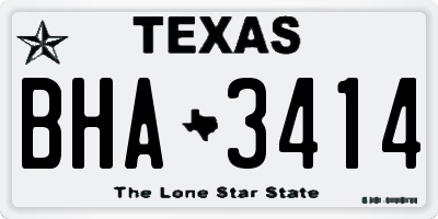 TX license plate BHA3414