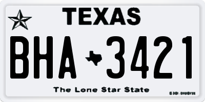 TX license plate BHA3421