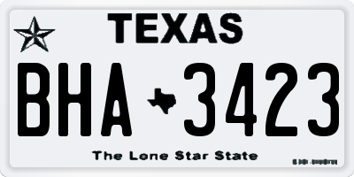 TX license plate BHA3423
