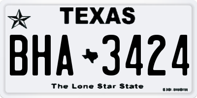 TX license plate BHA3424