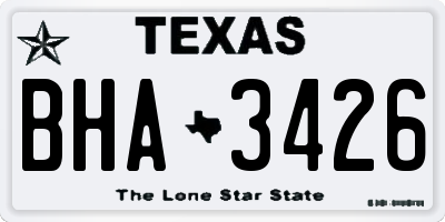TX license plate BHA3426