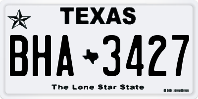 TX license plate BHA3427