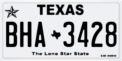 TX license plate BHA3428