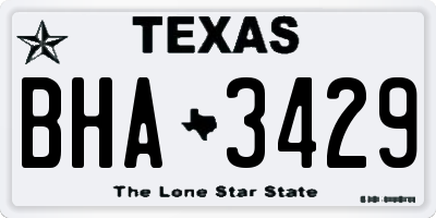 TX license plate BHA3429