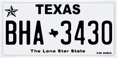 TX license plate BHA3430