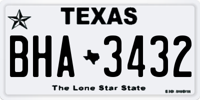 TX license plate BHA3432