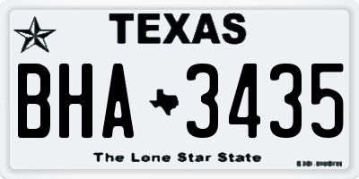 TX license plate BHA3435