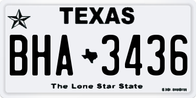 TX license plate BHA3436