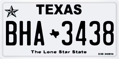 TX license plate BHA3438