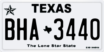 TX license plate BHA3440