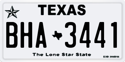 TX license plate BHA3441