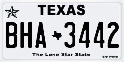 TX license plate BHA3442