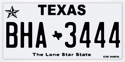 TX license plate BHA3444