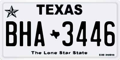 TX license plate BHA3446