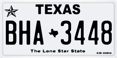 TX license plate BHA3448