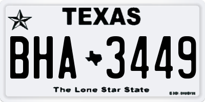 TX license plate BHA3449