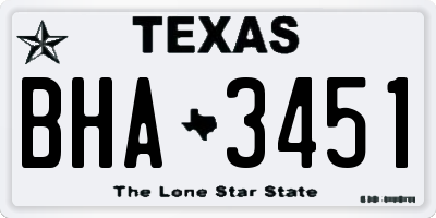 TX license plate BHA3451