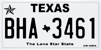 TX license plate BHA3461
